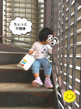 「ROOTOTE（ルートート）のアイテム」を使った、a.k.mamaさん（キッズ・90cm）の秋コーディネート