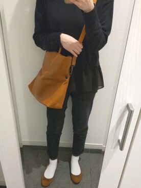 「ZOZO（ゾゾ）のスリムテーパードデニムパンツ［WOMEN］（デニムパンツ）」を使った、mochaさん（レディース・155cm）の春コーディネート