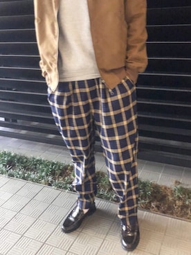 「スエット」｜「アイテム（ブルゾン）」を使った、カズさん（メンズ・175cm）の春コーディネート