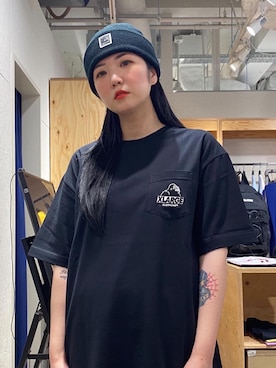 「エクストララージ」｜「アイテム（ニットキャップ/ビーニー）」を使った、陳 受彦さん（レディース・159cm）の夏コーディネート