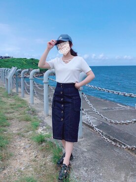 「海」｜「アイテム（その他シューズ）」を使った、pinnyさん（レディース・151cm）の夏コーディネート