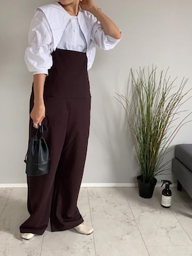 「GUコーデ」｜「アイテム（サロペット/オーバーオール）」を使った、kinakoさん（レディース・163cm）の春コーディネート