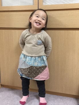 「CHIP TRIP（チップトリップ）のアイテム」を使った、pi   。さん（キッズ・90cm）の冬コーディネート