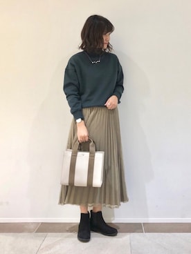 「スウエット」｜「アイテム（その他）」を使った、アヤ.さん（レディース・162cm）の冬コーディネート