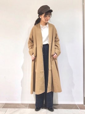 「チェック柄に恋してる」｜「アイテム（トレンチコート）」を使った、アヤ.さん（レディース・162cm）の秋コーディネート