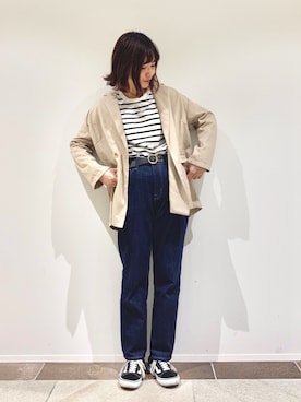 「koe（コエ）のアイテム（ジャケット/アウター）」を使った、アヤ.さん（レディース・162cm）の春コーディネート