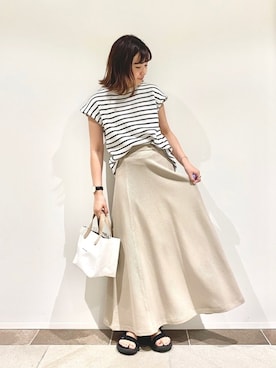 「マキシスカート」｜「アイテム（その他）」を使った、アヤ.さん（レディース・162cm）の夏コーディネート