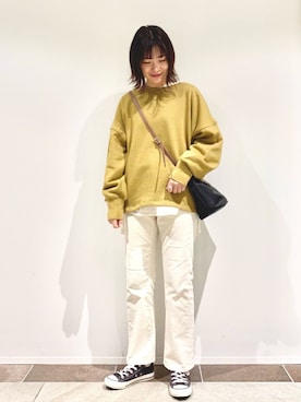 「マスタード」｜「アイテム（その他）」を使った、アヤ.さん（レディース・163cm）の秋コーディネート