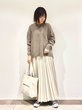 「ゆるニット」｜「アイテム（その他）」を使った、アヤ.さん（レディース・163cm）の秋コーディネート
