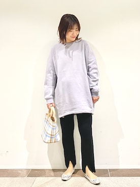 「ラベンダー」｜「アイテム（その他）」を使った、アヤ.さん（レディース・163cm）の冬コーディネート
