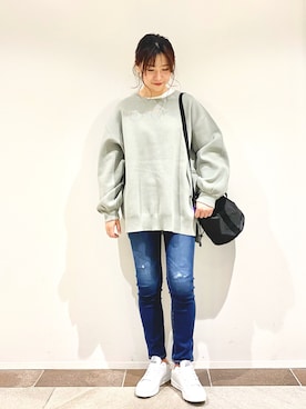 「ボリュームニット」｜「アイテム（その他）」を使った、アヤ.さん（レディース・163cm）の冬コーディネート