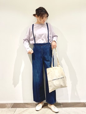 「ラベンダー」｜「アイテム（その他）」を使った、アヤ.さん（レディース・163cm）の春コーディネート
