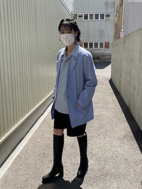 「バミューダパンツ」｜「アイテム（ジャケット/アウター）」を使った、hamachi🐟さん（レディース・159cm）の春コーディネート