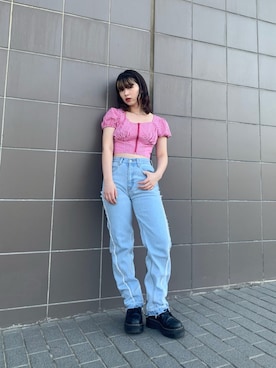 「Dr. Martens（ドクターマーチン）のDr.Martens/ドクターマーチン/JADON POLISHED SMOOTH（ブーツ）」を使った、いながわあやかさん（レディース・151cm）の春コーディネート
