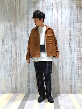 「tk.TAKEO KIKUCHI（ティーケータケオキクチ）のアイテム（ブルゾン）」を使った、tk.TAKEO KIKUCHI 名古屋パルコ店さん（メンズ・178cm）の秋コーディネート