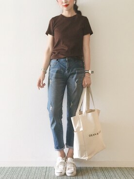 「CONVERSE（コンバース）のCONVERSE コンバース ジャック パーセル / JACK PURCEL（スニーカー）」を使った、𝓅𝑜𝒸𝑜さん（レディース・156cm）の夏コーディネート