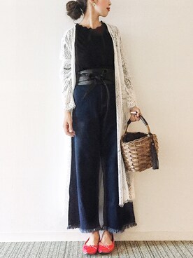 「salus（サルース）のアイテム（トップス）」を使った、𝓅𝑜𝒸𝑜さん（レディース・156cm）の夏コーディネート