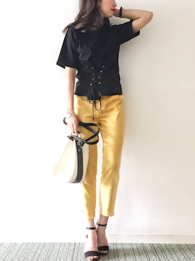 「salus（サルース）のアイテム（トップス）」を使った、𝓅𝑜𝒸𝑜さん（レディース・156cm）の夏コーディネート