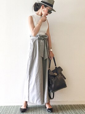 「Yves Saint Laurent（イヴサンローラン）のアイテム」を使った、𝓅𝑜𝒸𝑜さん（レディース・156cm）の夏コーディネート