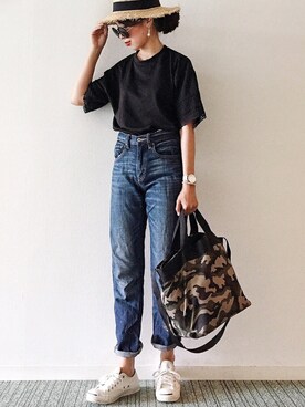 「CONVERSE（コンバース）のCONVERSE コンバース ジャック パーセル / JACK PURCEL（スニーカー）」を使った、𝓅𝑜𝒸𝑜さん（レディース・156cm）の夏コーディネート