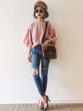 「HANILOOK（ハニルック）のアイテム」を使った、𝓅𝑜𝒸𝑜さん（レディース・156cm）の夏コーディネート