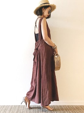 「marjour（マージュール）のアイテム（ワンピース）」を使った、𝓅𝑜𝒸𝑜さん（レディース・156cm）の秋コーディネート