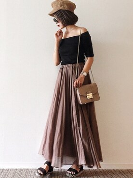 「HANILOOK（ハニルック）のアイテム」を使った、𝓅𝑜𝒸𝑜さん（レディース・156cm）の秋コーディネート