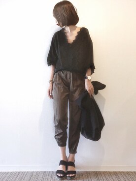 「HANILOOK（ハニルック）のアイテム」を使った、𝓅𝑜𝒸𝑜さん（レディース・156cm）の秋コーディネート