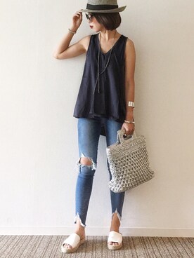 「HANILOOK（ハニルック）のアイテム」を使った、𝓅𝑜𝒸𝑜さん（レディース・156cm）の秋コーディネート