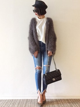 「HANILOOK（ハニルック）のアイテム」を使った、𝓅𝑜𝒸𝑜さん（レディース・156cm）の秋コーディネート