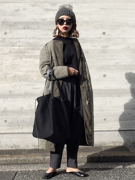 「H/standard（アッシュ・スタンダード）のアイテム」を使った、𝓅𝑜𝒸𝑜さん（レディース・156cm）の冬コーディネート