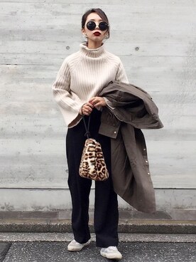 𝓅𝑜𝒸𝑜さん(レディース・156cm)の冬コーディネート