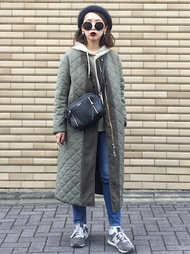 「H/standard（アッシュ・スタンダード）のアイテム」を使った、𝓅𝑜𝒸𝑜さん（レディース・156cm）の冬コーディネート