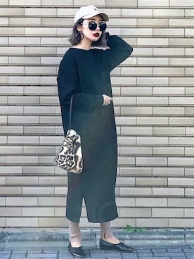 「reca（レカ）のアイテム（レッグウェア）」を使った、𝓅𝑜𝒸𝑜さん（レディース・156cm）の冬コーディネート