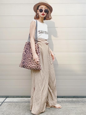 「Quand（クアンド）のアイテム」を使った、𝓅𝑜𝒸𝑜さん（レディース・156cm）の夏コーディネート