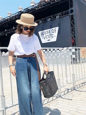 「DAISY（デイジー）のアイテム」を使った、𝓅𝑜𝒸𝑜さん（レディース・156cm）の夏コーディネート