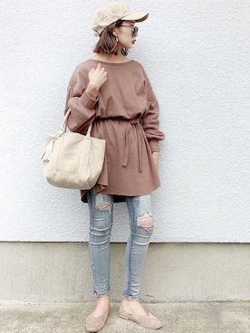 「SHAGGIE（シャギー）のアイテム」を使った、𝓅𝑜𝒸𝑜さん（レディース・156cm）の秋コーディネート