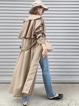 「coca（coca）（コカ）のアイテム（帽子）」を使った、𝓅𝑜𝒸𝑜さん（レディース・156cm）の秋コーディネート