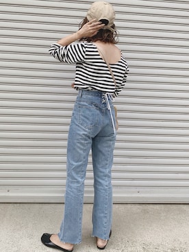 「coca（coca）（コカ）のアイテム（帽子）」を使った、𝓅𝑜𝒸𝑜さん（レディース・156cm）の秋コーディネート