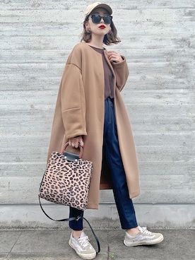 「BLISS POINT（ブリスポイント）のアイテム（パンツ）」を使った、𝓅𝑜𝒸𝑜さん（レディース・156cm）の秋コーディネート