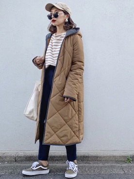 「coca（coca）（コカ）のアイテム（帽子）」を使った、𝓅𝑜𝒸𝑜さん（レディース・156cm）の秋コーディネート