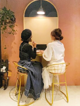 「CASA FLINE（カーサフライン）の【CASA FLINE(カーサフライン)】 フロントホックデニムロングワンピース 1191305085（ワンピース）」を使った、𝓅𝑜𝒸𝑜さん（レディース・156cm）の秋コーディネート