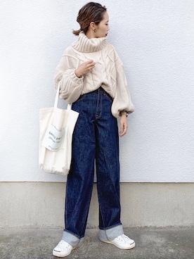 「LA BELLE ETUDE（ラベルエチュード）のアイテム（トップス）」を使った、𝓅𝑜𝒸𝑜さん（レディース・156cm）の冬コーディネート
