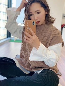 「FREE'S MART（フリーズマート）のアイテム（トップス）」を使った、𝓅𝑜𝒸𝑜さん（レディース・156cm）の冬コーディネート