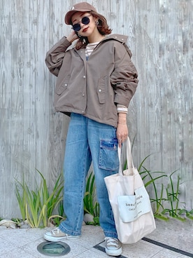 「fd style（エフディ スタイル）のアイテム（帽子）」を使った、𝓅𝑜𝒸𝑜さん（レディース・156cm）の春コーディネート