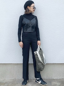 「アイテム（ハンチング/ベレー帽）」を使った、𝓅𝑜𝒸𝑜さん（レディース・156cm）の春コーディネート
