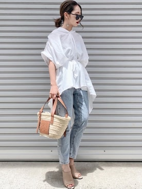 「ACYM（アシーム）のアイテム」を使った、𝓅𝑜𝒸𝑜さん（レディース・156cm）の夏コーディネート
