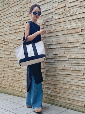 「TOPKAPI（トプカピ）のアイテム（バッグ）」を使った、𝓅𝑜𝒸𝑜さん（レディース・156cm）の夏コーディネート