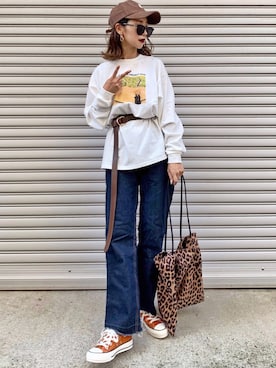 「アキコーデ」｜「アイテム（その他）」を使った、𝓅𝑜𝒸𝑜さん（レディース・156cm）の秋コーディネート