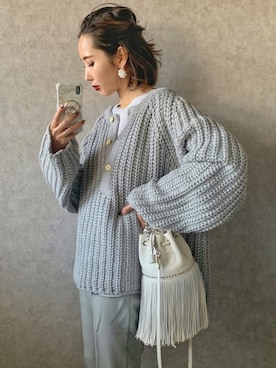 「marle（マルレ）のアイテム」を使った、𝓅𝑜𝒸𝑜さん（レディース・156cm）の冬コーディネート